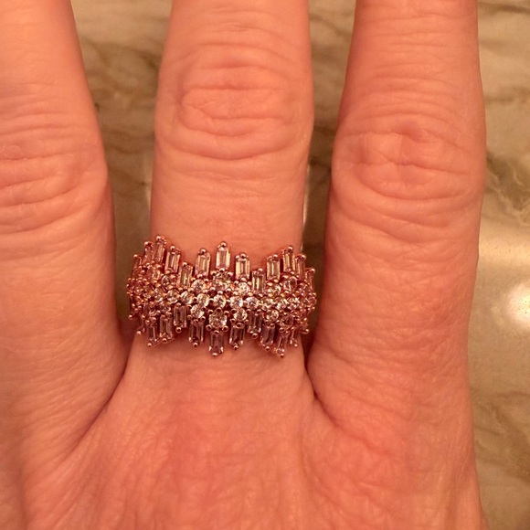 Bomb Party rose gold baguette ring sz8 - Picture 4 of 4